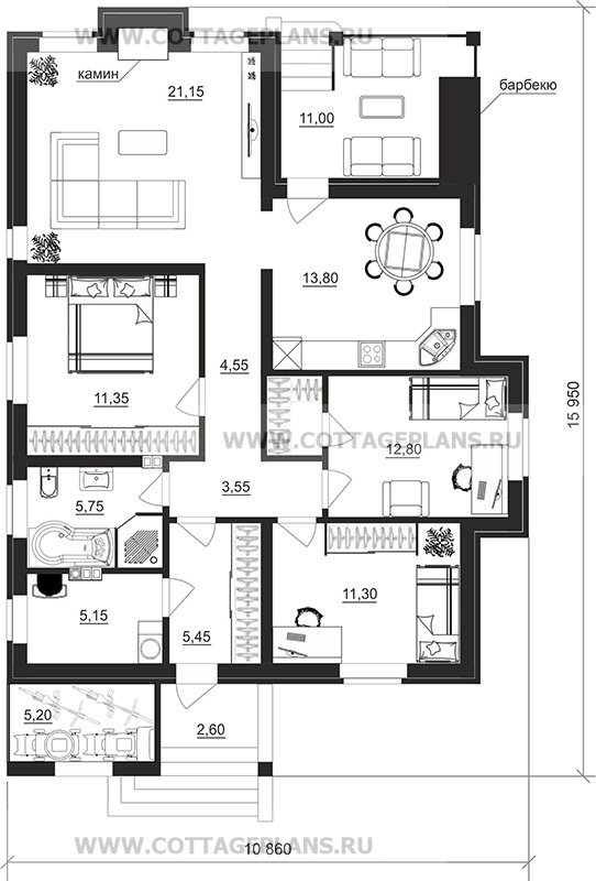 Поэтажные планы проект дома 700-06 общ. площадь 97,45 м2
