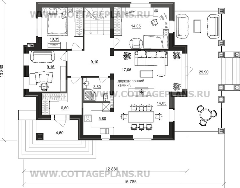 Поэтажные планы проект дома 201-51 общ. площадь 256,05 м2