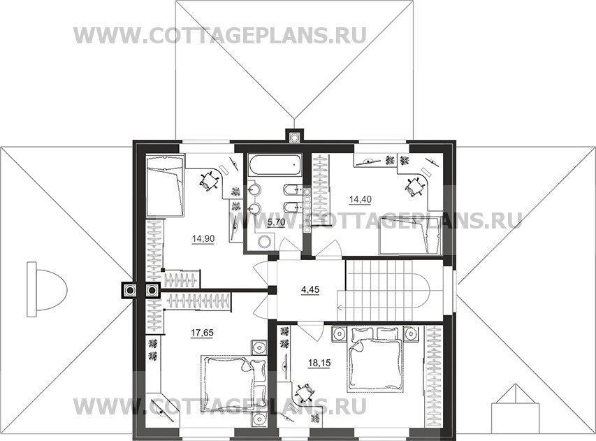 Поэтажные планы проект дома 71-26 общ. площадь 327,00 м2