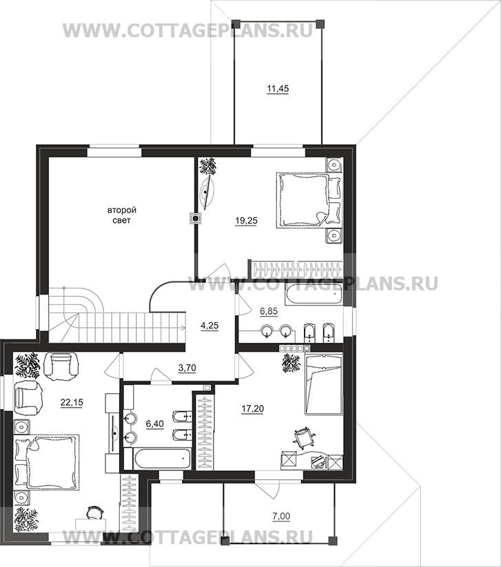 Поэтажные планы проект дома 97-35 общ. площадь 223,55 м2