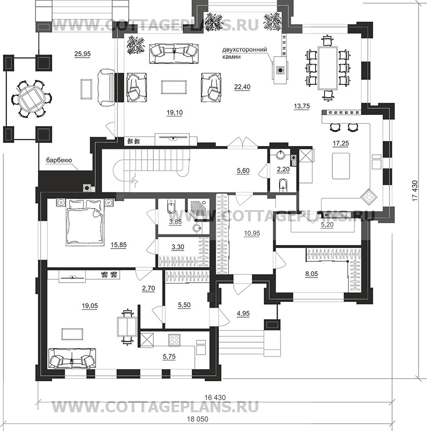 Поэтажные планы проект дома 203-08 общ. площадь 450,90 м2
