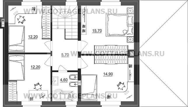 Поэтажные планы проект дома 29-43 общ. площадь 146,10 м2