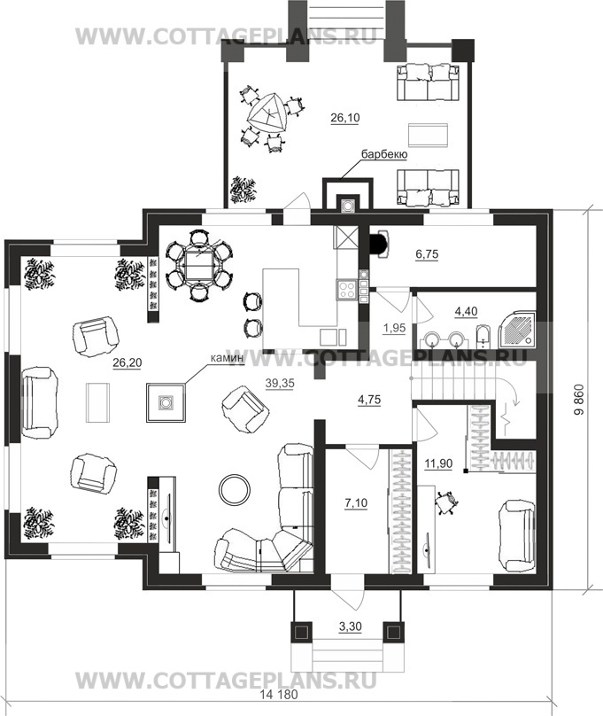Поэтажные планы проект дома 29-30 общ. площадь 177,60 м2