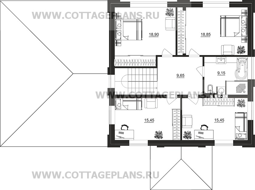 Поэтажные планы проект дома 106-43 общ. площадь 217,75 м2