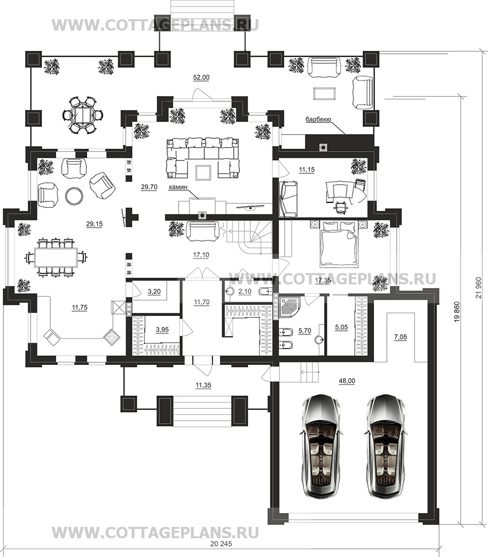 Поэтажные планы проект дома 101-22 общ. площадь 481,10 м2