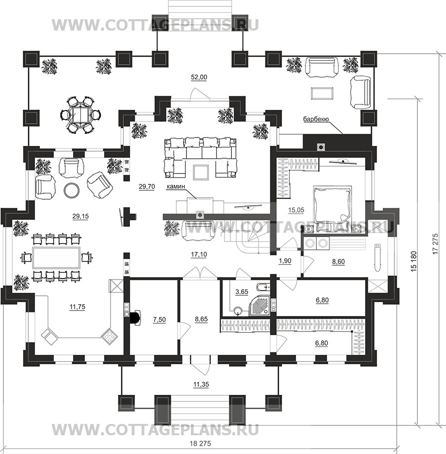 Поэтажные планы проект дома 200-21 общ. площадь 285,40 м2