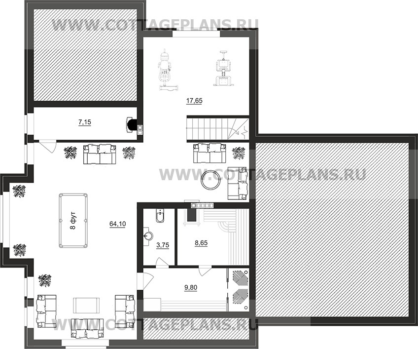Поэтажные планы проект дома 98-57 общ. площадь 369,80 м2