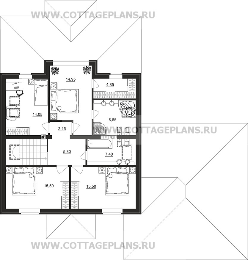 Поэтажные планы проект дома 77-92 общ. площадь 231,75 м2