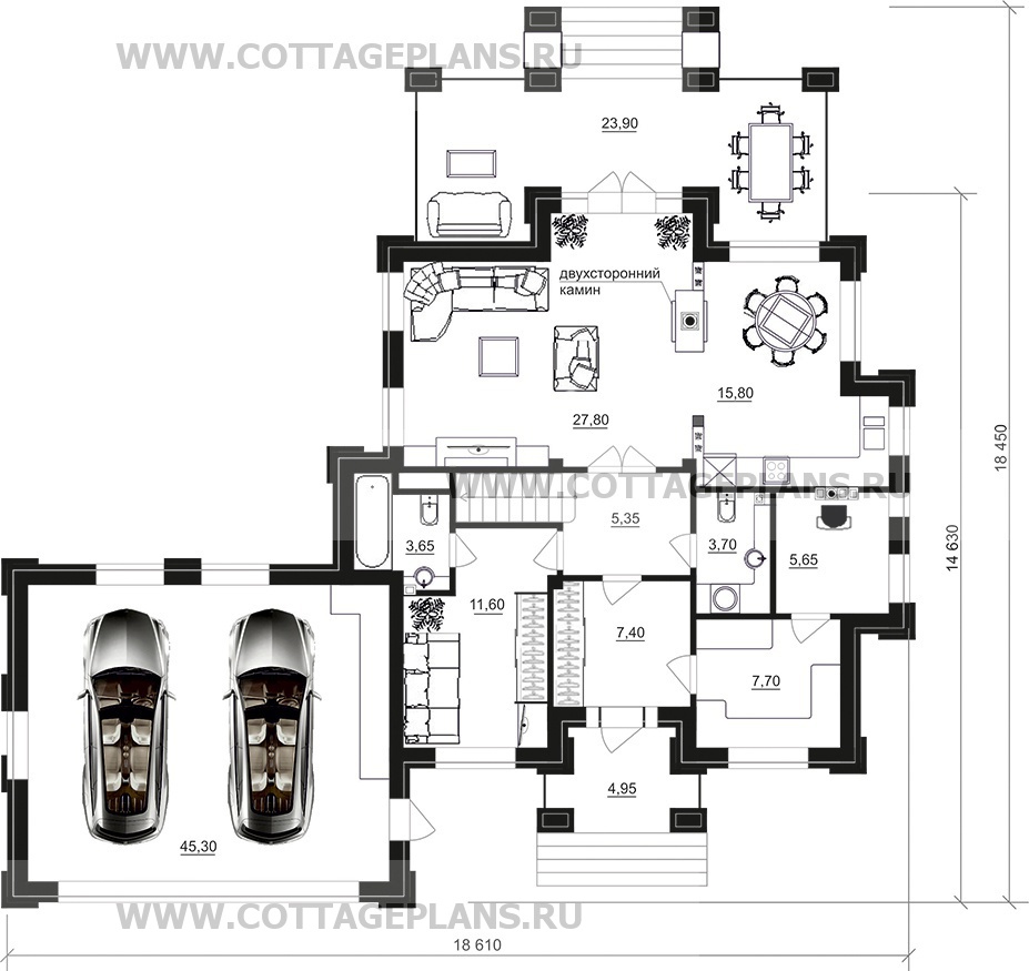 Поэтажные планы проект дома 200-93 общ. площадь 221,25 м2
