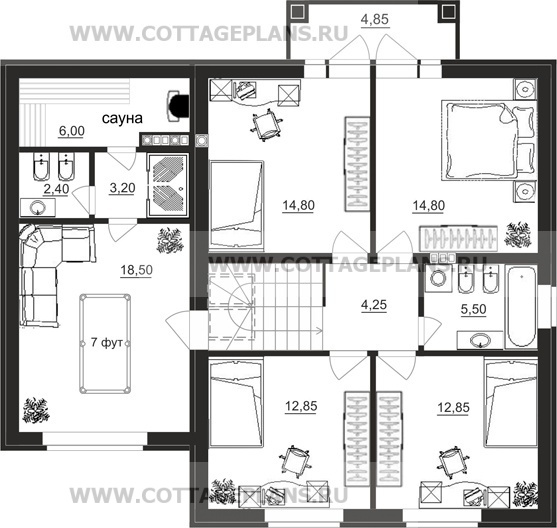 Поэтажные планы проект дома 21-80 общ. площадь 260,85 м2