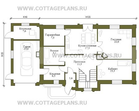 Поэтажные планы проект дома 51-19 общ. площадь 289,0м2