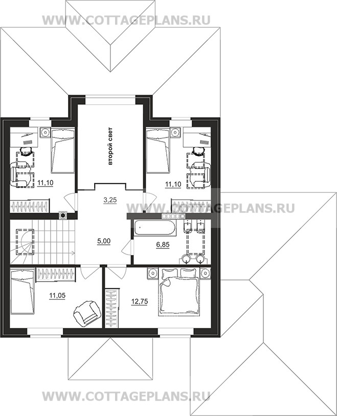 Поэтажные планы проект дома 200-03 общ. площадь 161,20 м2
