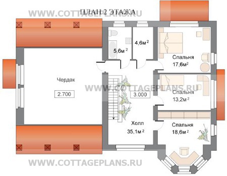Поэтажные планы проект дома 30-26 общ. площадь 253,1м2