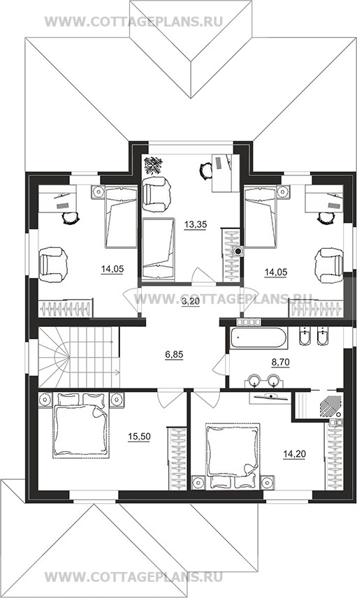 Поэтажные планы проект дома 29-65 общ. площадь 186,15 м2