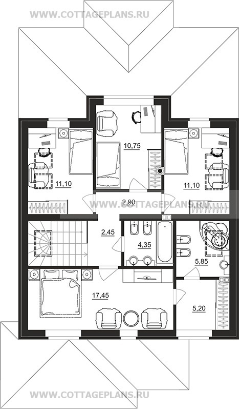 Поэтажные планы проект дома 77-88 общ. площадь 150,25 м2