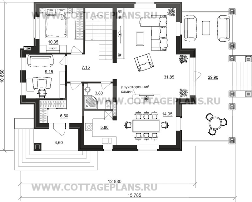 Поэтажные планы проект дома 201-48 общ. площадь 268,95 м2