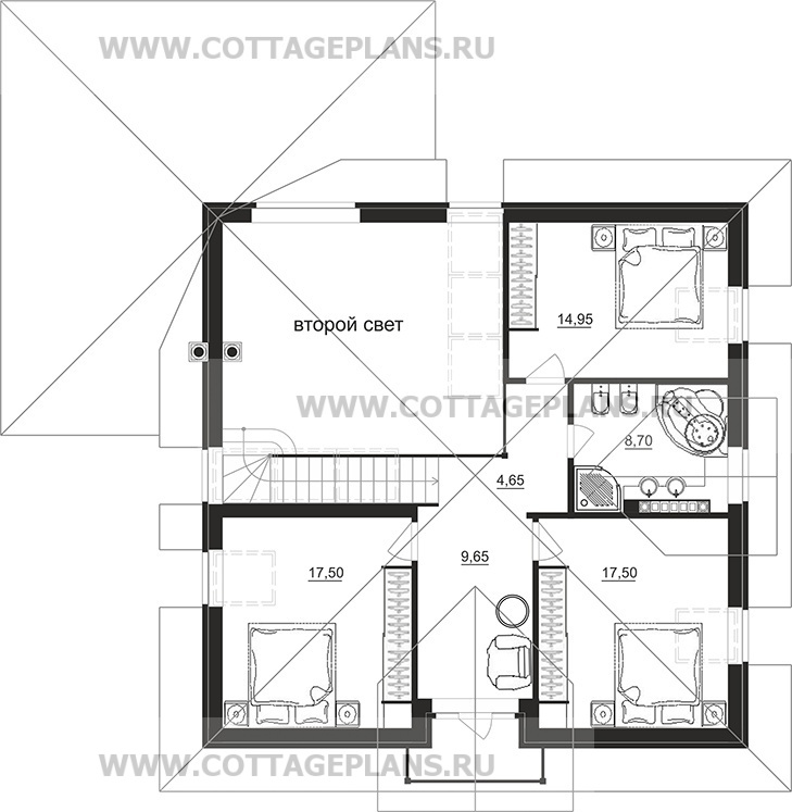 Поэтажные планы проект дома 75-70 общ. площадь 175,10 м2