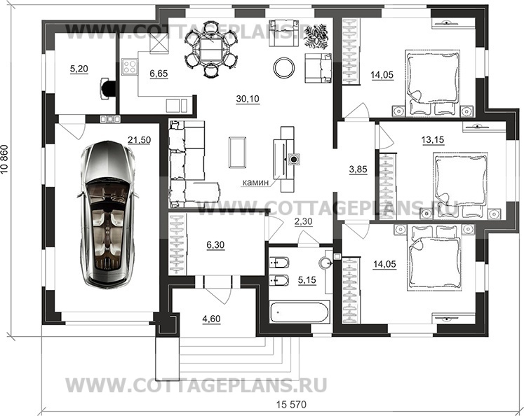 Поэтажные планы проект дома 200-54 общ. площадь 122,15 м2
