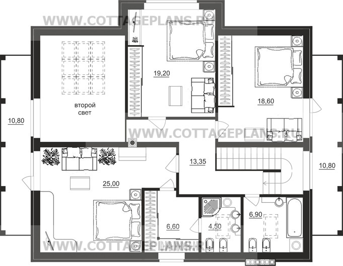 Поэтажные планы проект дома 77-74 общ. площадь 225,95 м2