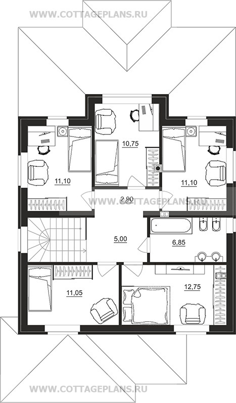 Поэтажные планы проект дома 29-64 общ. площадь 150,05 м2