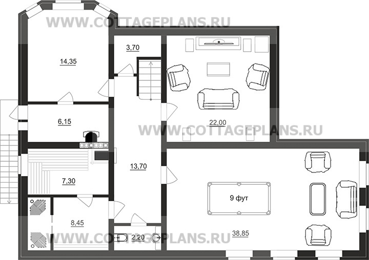 Поэтажные планы проект дома 96-50 общ. площадь 313,10 м2