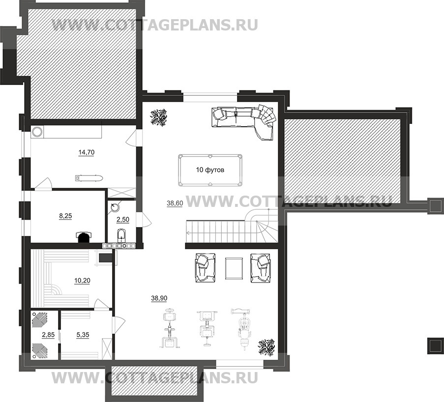 Поэтажные планы проект дома 203-97 общ. площадь 357,65 м2