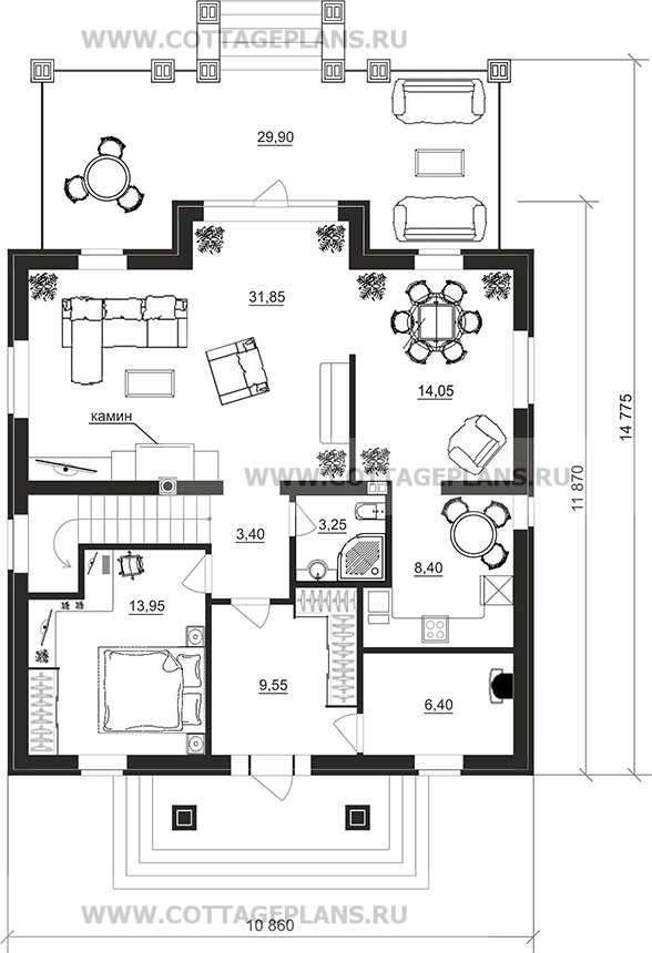 Поэтажные планы проект дома 77-28 общ. площадь 170,85 м2