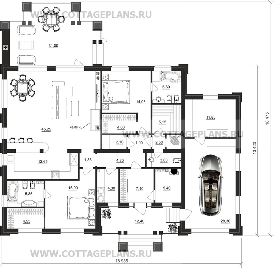 Поэтажные планы проект дома 27-72 общ. площадь 184,60 м2