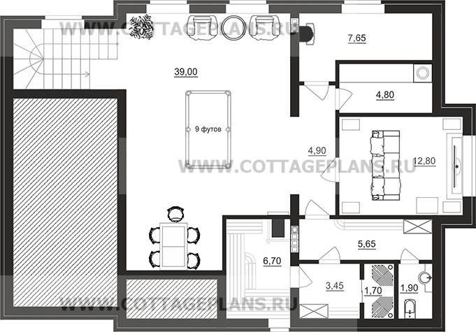 Поэтажные планы проект дома 201-54 общ. площадь 213,25 м2