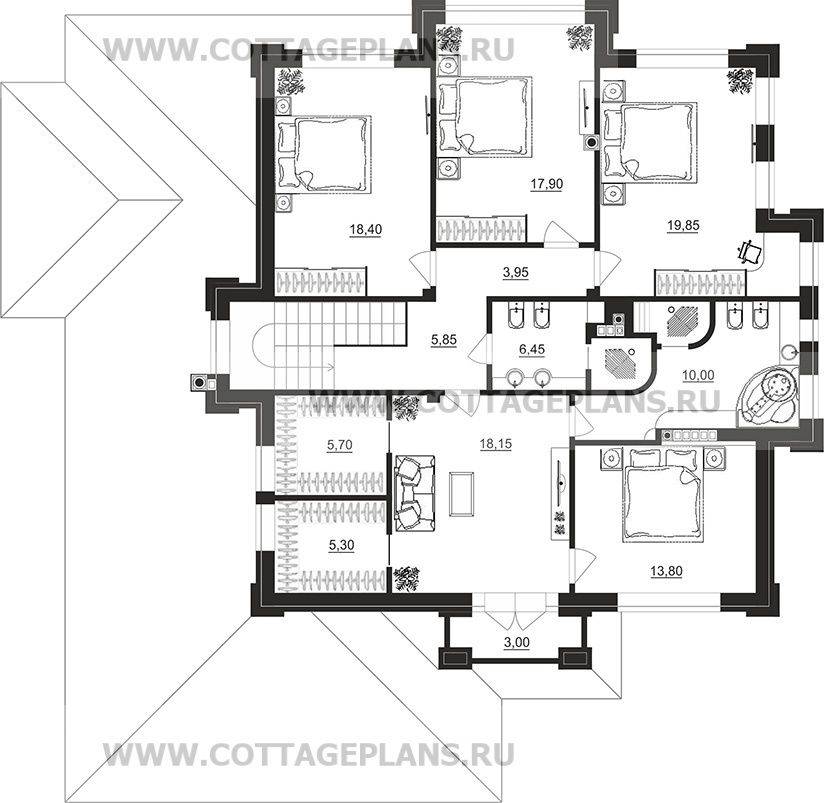 Поэтажные планы проект дома 101-98 общ. площадь 395,40 м2