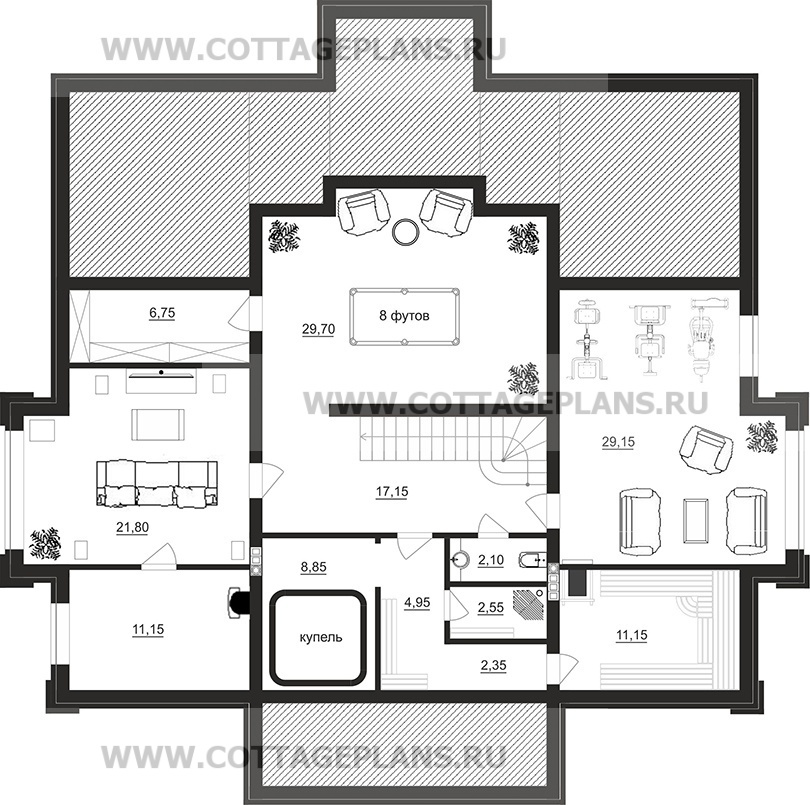 Поэтажные планы проект дома 101-21 общ. площадь 426,05 м2