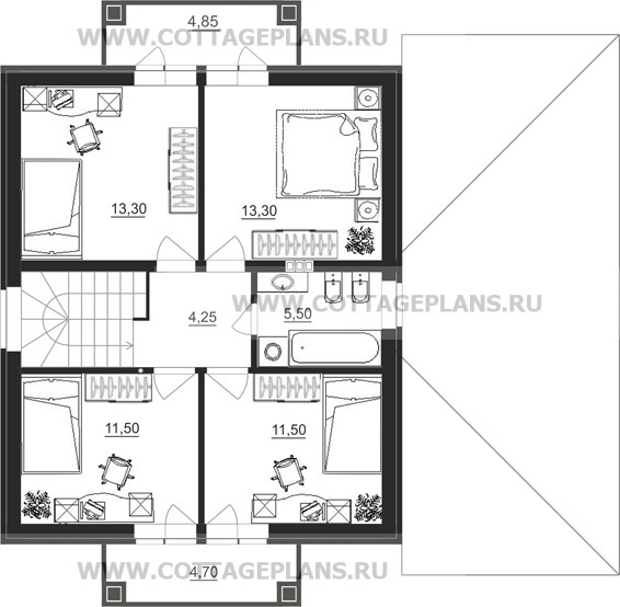 Поэтажные планы проект дома 21-85 общ. площадь 120,15 м2