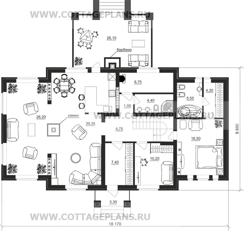 Поэтажные планы проект дома 71-49 общ. площадь 351,40 м2