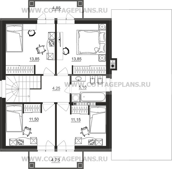 Поэтажные планы проект дома 21-76 общ. площадь 155,45 м2
