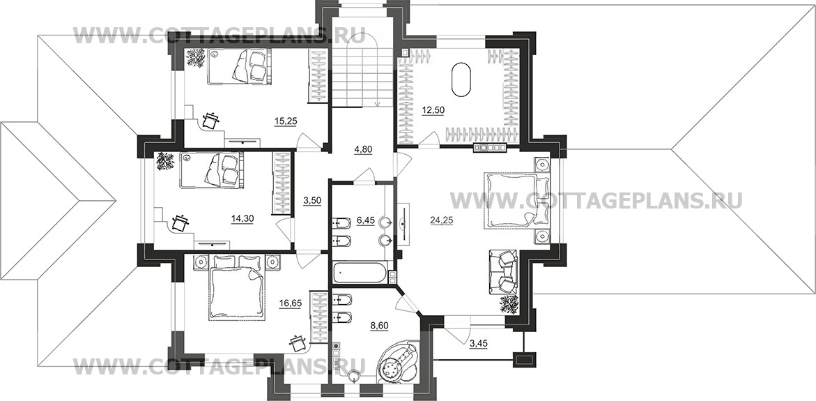 Поэтажные планы проект дома 200-82 общ. площадь 262,30 м2