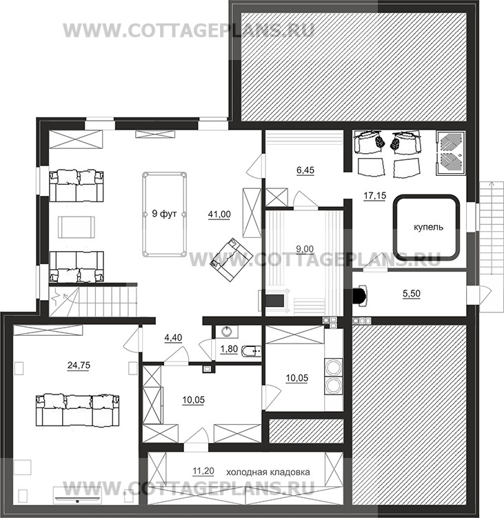 Поэтажные планы проект дома 98-35 общ. площадь 358,15 м2
