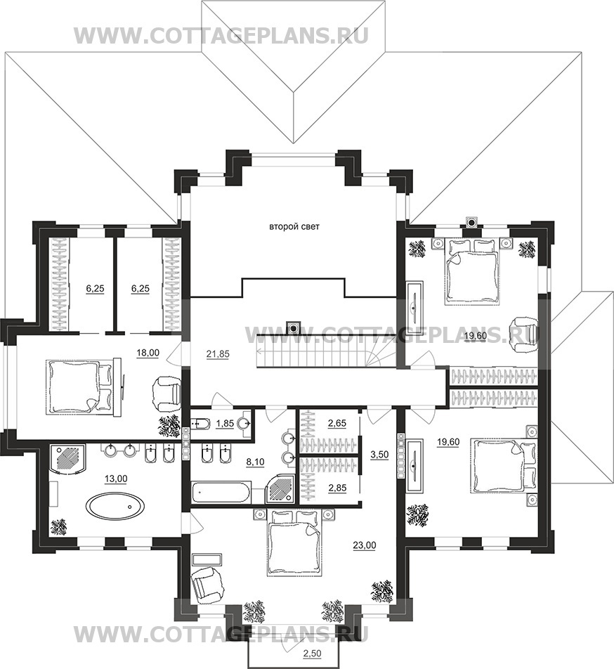 Поэтажные планы проект дома 101-30 общ. площадь 466,30 м2