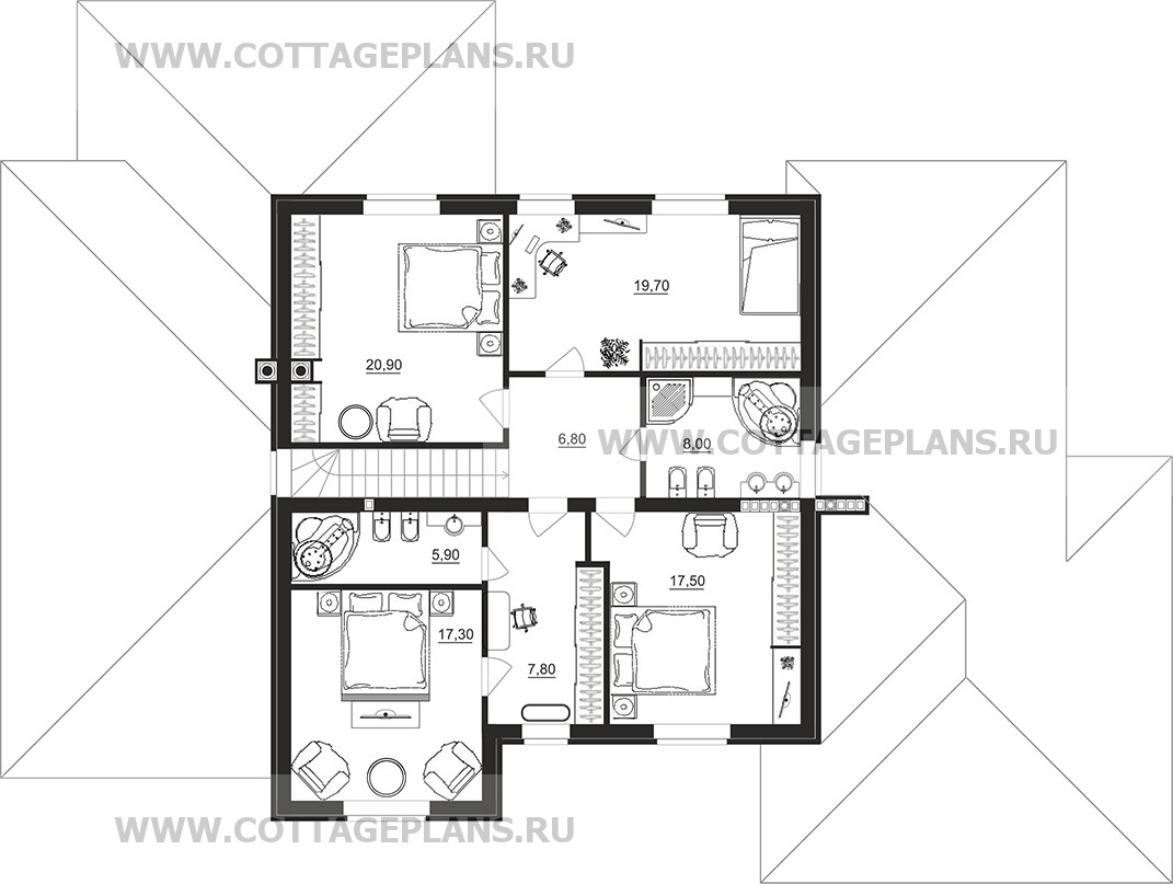 Поэтажные планы проект дома 96-39 общ. площадь 472,55 м2