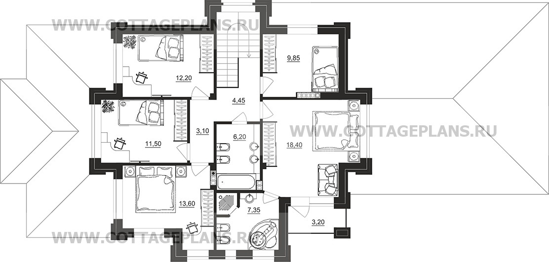 Поэтажные планы проект дома 101-81 общ. площадь 308,20 м2