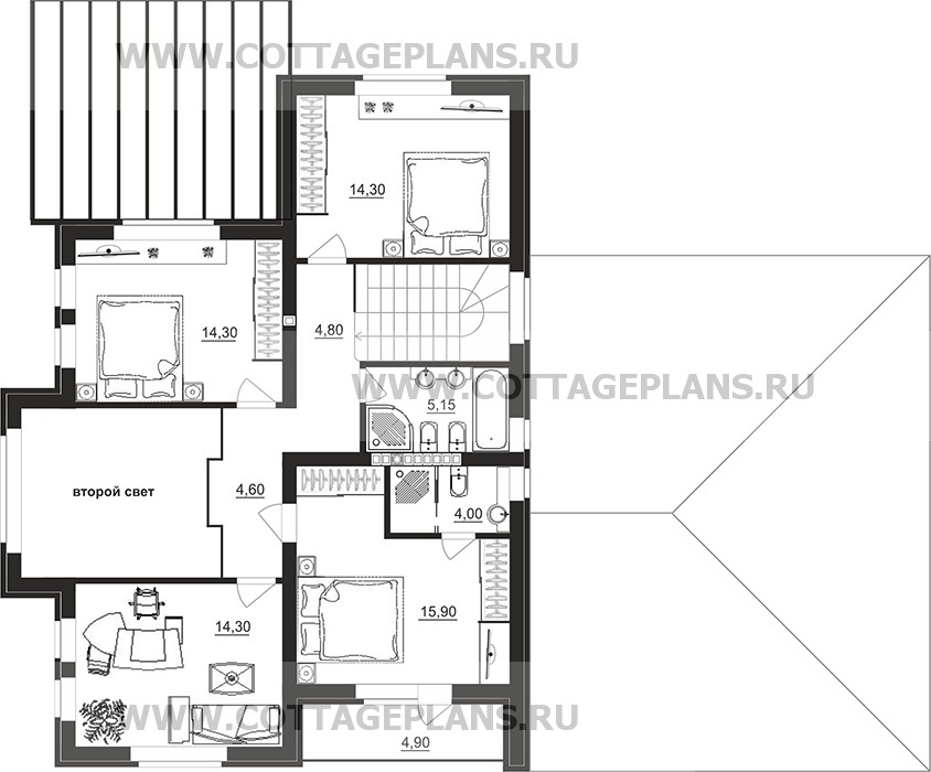 Поэтажные планы проект дома 98-65 общ. площадь 324,30 м2