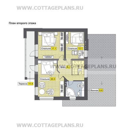 Поэтажные планы проект дома 82-74 общ. площадь 164,87 м2