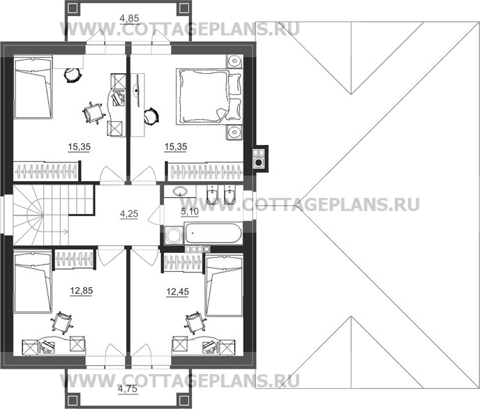Поэтажные планы проект дома 87-81 общ. площадь 169,45 м2