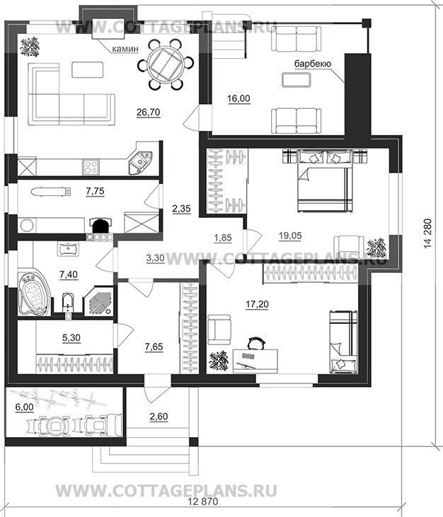 Поэтажные планы проект дома 700-32 общ. площадь 98,55 м2