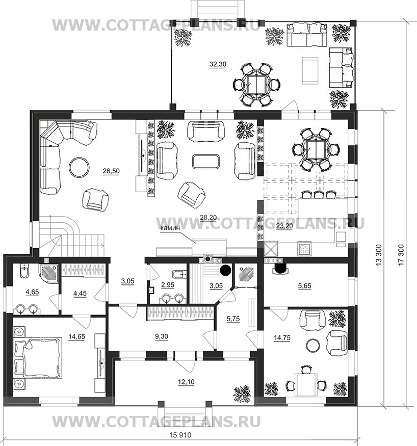 Поэтажные планы проект дома 200-63 общ. площадь 230,00 м2
