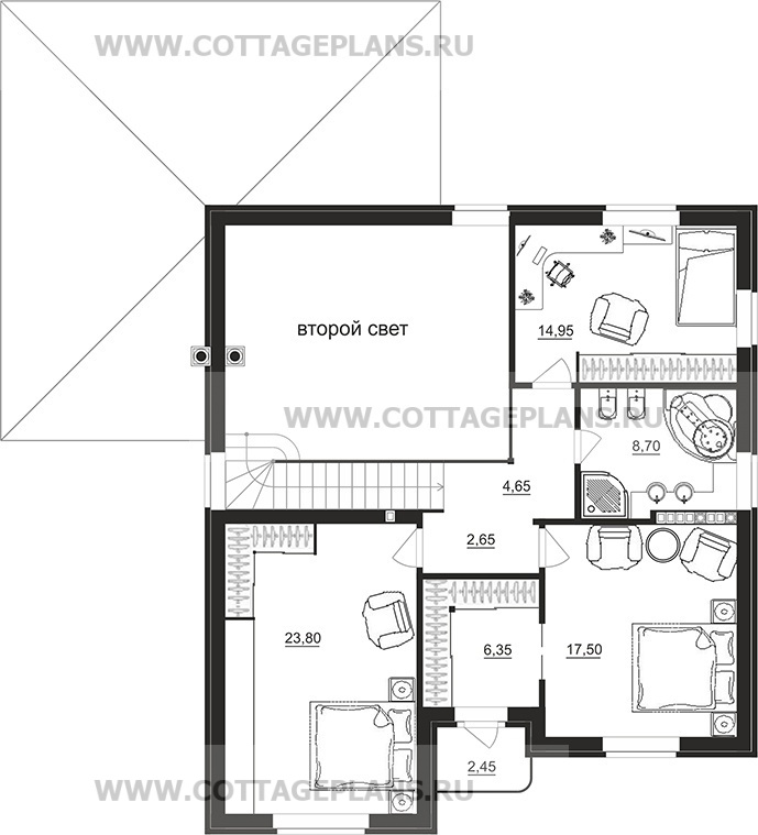 Поэтажные планы проект дома 76-14 общ. площадь 268,30 м2
