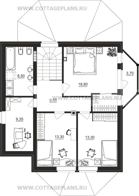 Поэтажные планы проект дома 29-01 общ. площадь 158,11м2