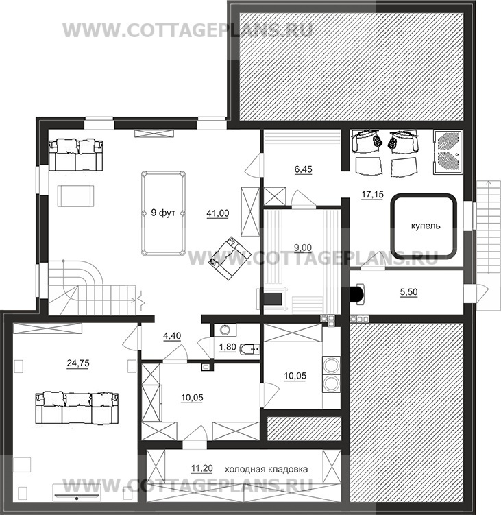 Поэтажные планы проект дома 88-75 общ. площадь 364,15 м2