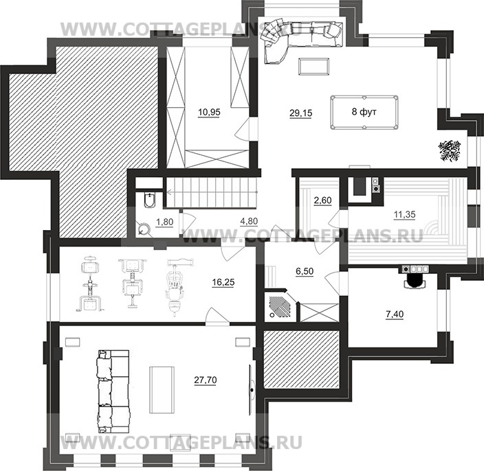 Поэтажные планы проект дома 203-03 общ. площадь 321,35 м2