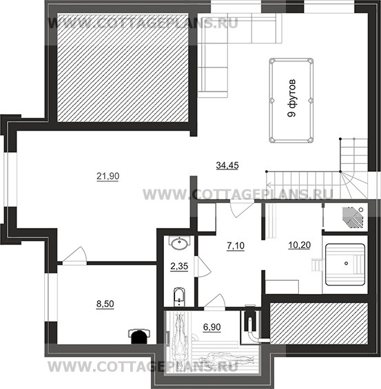Поэтажные планы проект дома 105-74 общ. площадь 262,70 м2