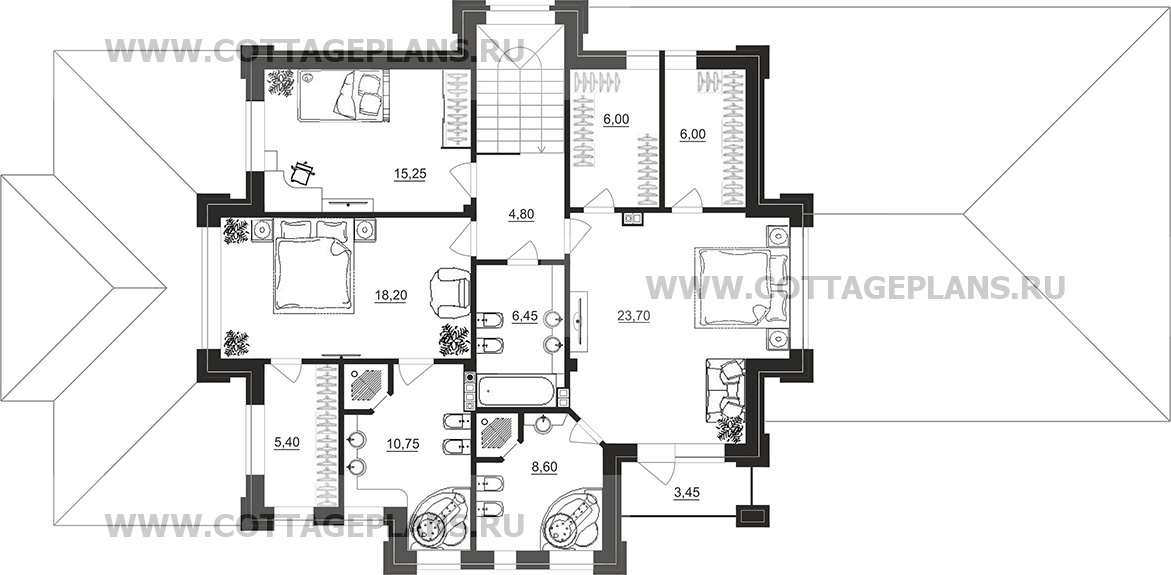 Поэтажные планы проект дома 100-82 общ. площадь 262,30 м2